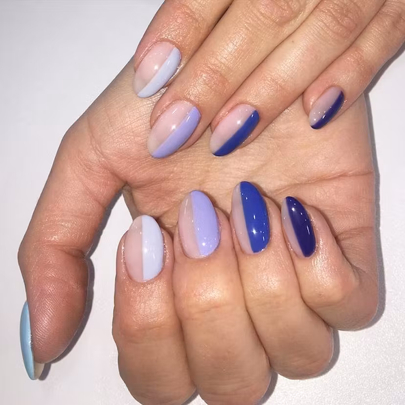 Two-Tone Split Nails ideas