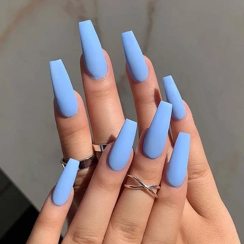 Sky Blue Matte Nails