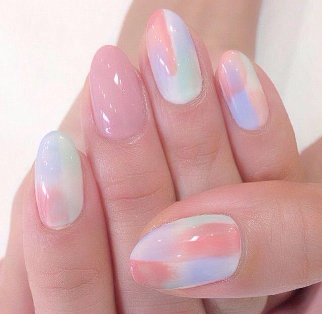 Watercolor Pastel Nails 