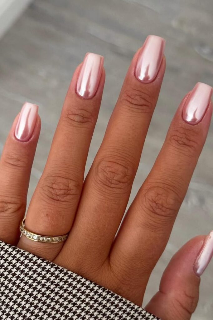Candy Pink Chrome nails