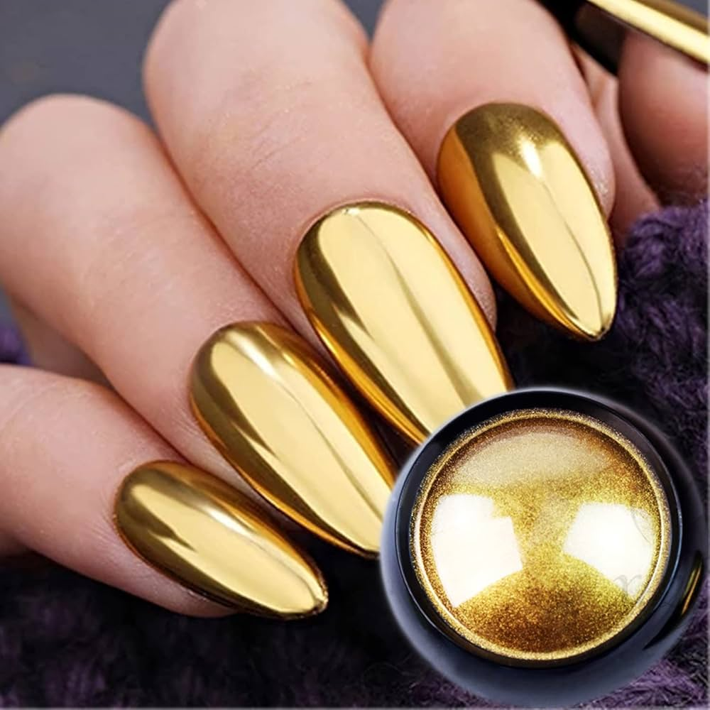 gold nail art