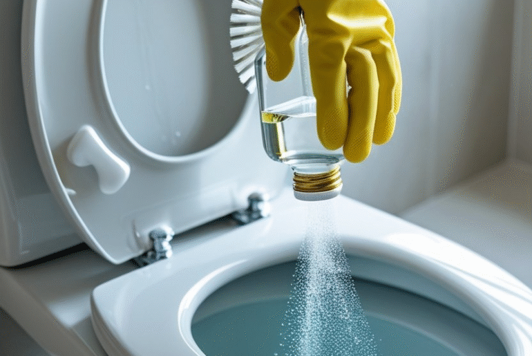 Clean Hard Water Stain in Toilet