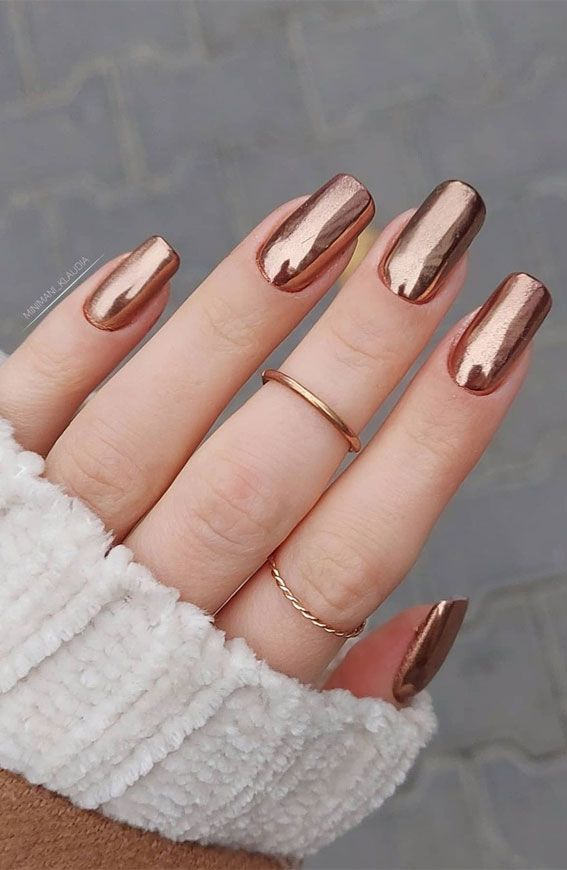 copper hue nails for fall season