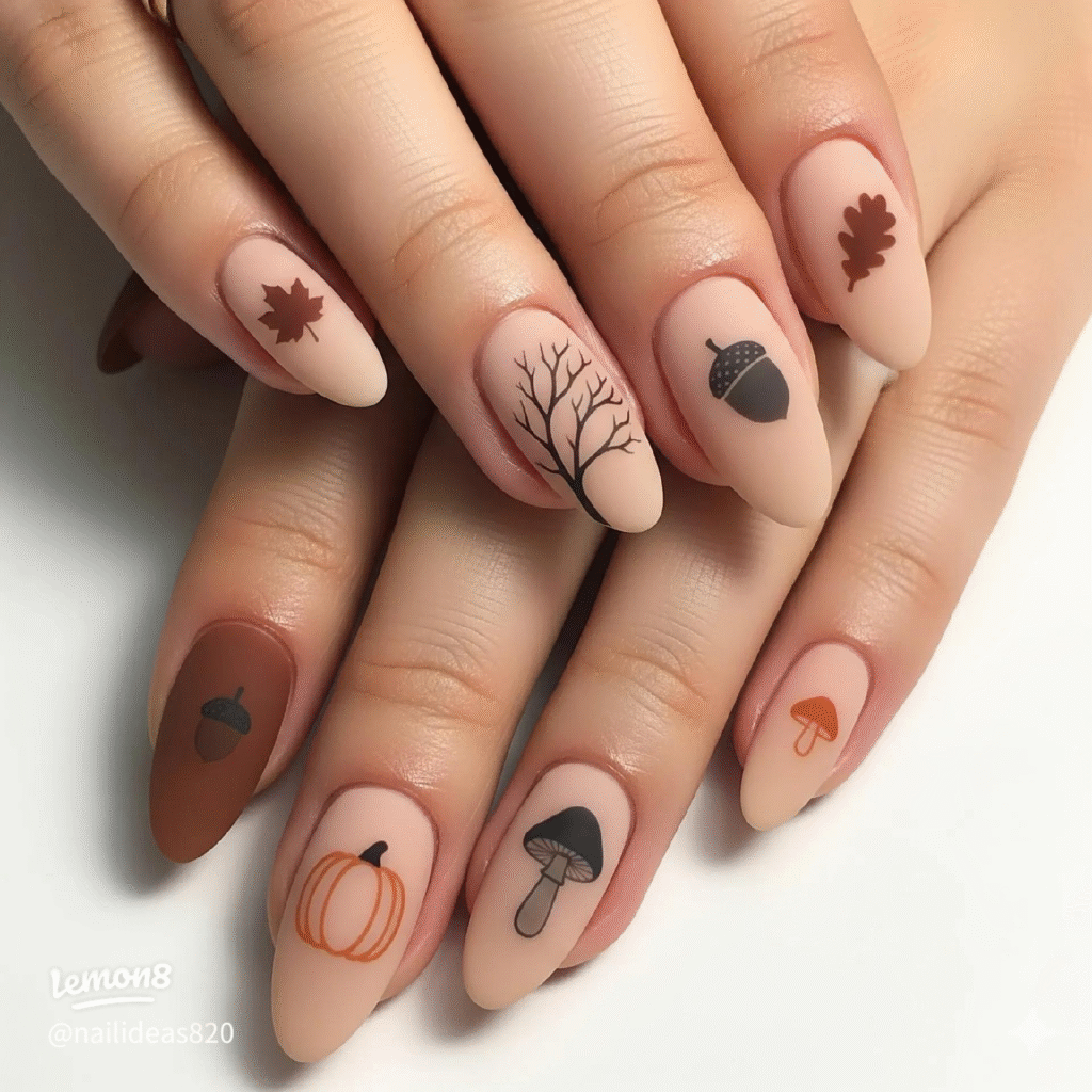 maple leaf nail art
