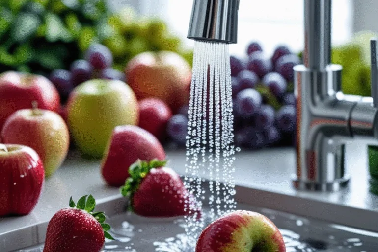 Cleaning Fruit with Vinegar and Baking Soda